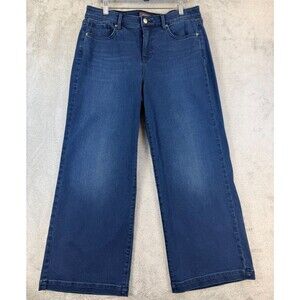 NYDJ Bridgewater Wide Leg Jeans Women’s 10 Lift Tuck Future Fit Blue Denim